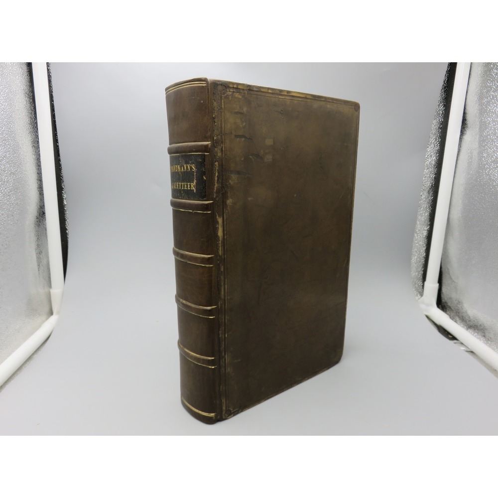 Antique Landmanns Gazetteer Leather Bd Geographical Dictionary History Book 1840